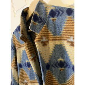 VTG Jeans Wear Nativ Aztec Women's Blazer Jacket Sz L‎ earth